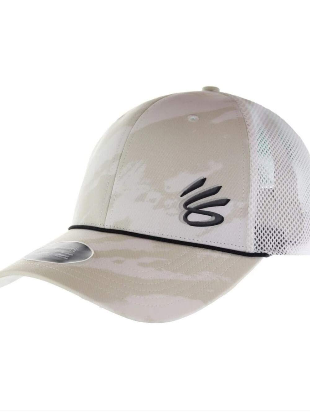 NWT Under Armour Curry Golf Trucker Hat White Tan Camo Mesh Snapback OS